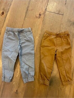 Kids Elastic-Waist Jogger Pants - grey and khaki